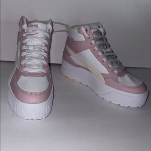 Puma Karman II Idol Mid-Sole Platform Sneakers Mauve and White Women’s Size 10